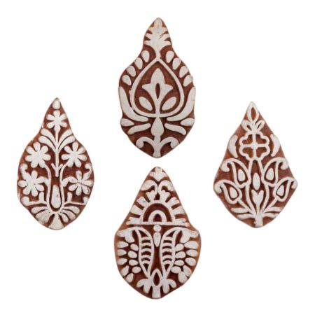 Set of 4 Piece New Mix Wooden Printing Block